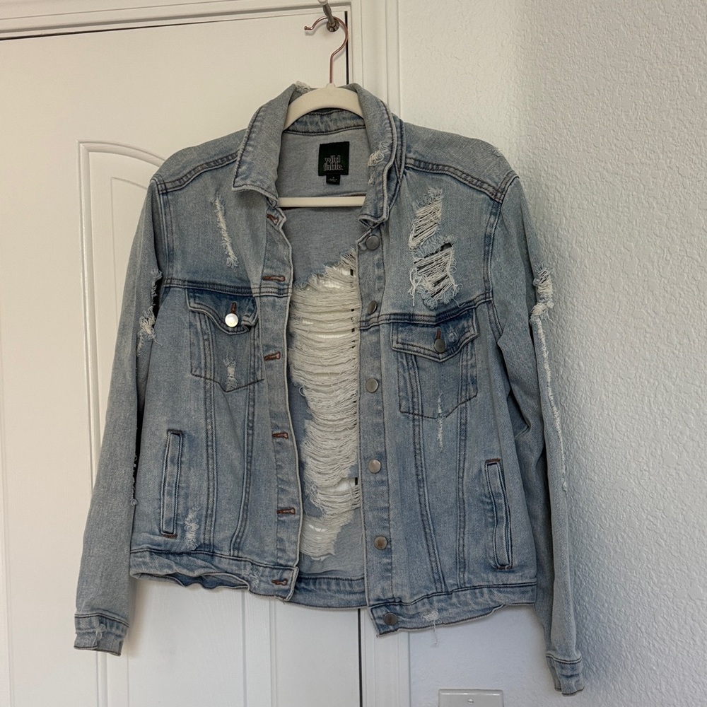Wild Fable Light Blue Distressed Jean Jacket